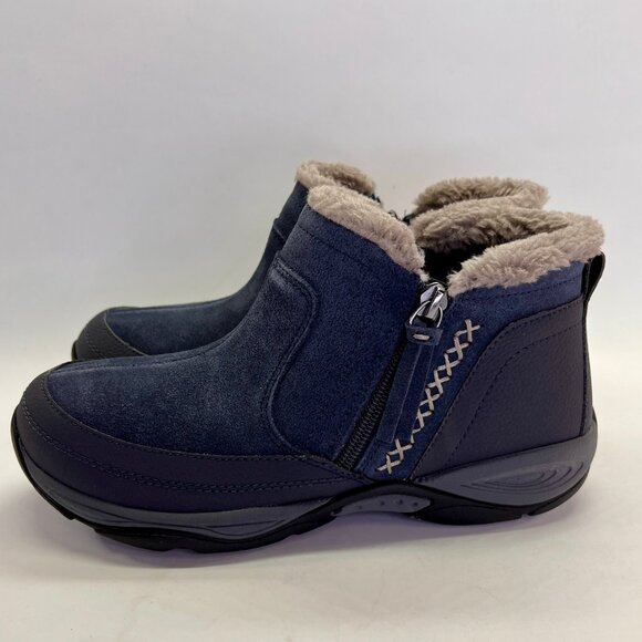 Easy Spirit Epic Cold Weather Slip-On Bootie Size 7.5M Navy Faux Fur Lined - Picture 7 of 16